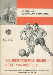 INTER MILAN V REAL MADRID 1964 (EUROPEAN CUP FINAL) FOOTBALL PROGRAMME