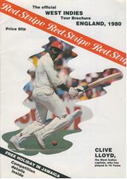 THE OFFICIAL WEST INDIES TOUR BROCHURE ENGLAND 1980