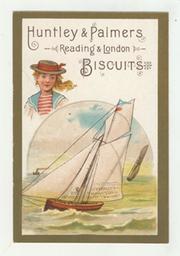 HUNTLEY AND PALMERS BISCUITS TRADE CARD C. 1880 - SAILING