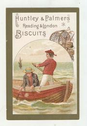 HUNTLEY AND PALMERS BISCUITS TRADE CARD C. 1880 - FISHING