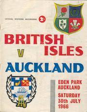 AUCKLAND V BRITISH ISLES 1966 RUGBY PROGRAMME