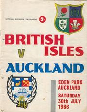 AUCKLAND V BRITISH ISLES 1966 RUGBY PROGRAMME