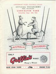 CANTERBURY V AUSTRALIA 1955 RUGBY PROGRAMME