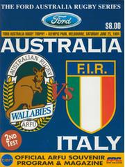 AUSTRALIA V ITALY (2ND TEST) 1994 RUGBY PROGRAMME