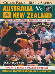 AUSTRALIA V NEW ZEALAND 1992 RUGBY PROGRAMME