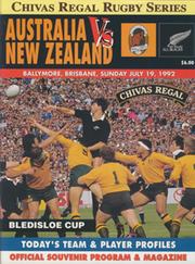 AUSTRALIA V NEW ZEALAND 1992 RUGBY PROGRAMME