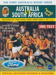 AUSTRALIA V SOUTH AFRICA (3RD TEST) 1993 RUGBY PROGRAMME