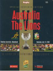 AUSTRALIA V BRITISH LIONS 2001 (3RD TEST) RUGBY PROGRAMME