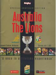 AUSTRALIA V BRITISH LIONS 2001 (2ND TEST) RUGBY PROGRAMME