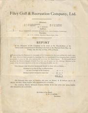 FILEY GOLF CLUB 1933 ACCOUNTS & BALANCE SHEET