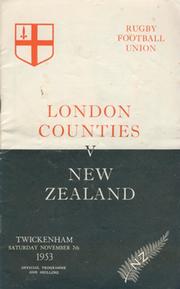 LONDON COUNTIES V NEW ZEALAND 1953-54 RUGBY PROGRAMME