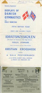 DISPLAY OF DANISH GYMNASTICS AND FOLK DANCING 1954 (ROYAL ALBERT HALL) PROGRAMME