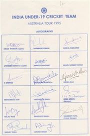 INDIA UNDER-19 (TOUR TO AUSTRALIA) 1995 CRICKET AUTOGRAPHS