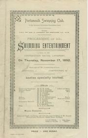 PORTSMOUTH SWIMMING CLUB 1892 PROGRAMME