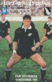 FRANCE V NEW ZEALAND 1990 RUGBY PROGRAMME