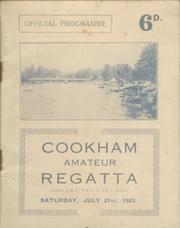 COOKHAM AMATEUR REGATTA 1923 OFFICIAL PROGRAMME