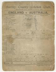 ENGLAND V AUSTRALIA 1899 (5TH TEST) CRICKET SCORECARD