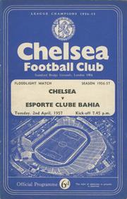 CHELSEA V ESPORTE CLUBE BAHIA 1956-57 FOOTBALL PROGRAMME