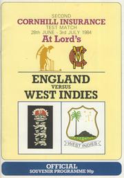 ENGLAND V WEST INDIES 1984 2ND TEST (LORD