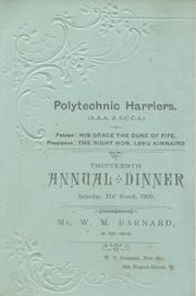 POLYTECHNIC HARRIERS 1900 ANNUAL DINNER MENU CARD