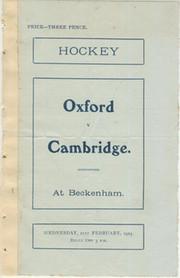 OXFORD V CAMBRIDGE 1923 HOCKEY PROGRAMME