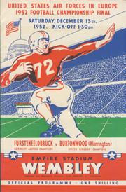 US AIR FORCES IN EUROPE 1952 AMERICAN FOOTBALL CHAMPIONSHIP FINAL - WEMBLEY STADIUM