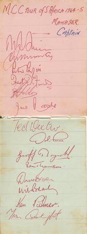 ENGLAND & SOUTH AFRICA 1964-65 (TOUR OF SOUTH AFRICA) CRICKET AUTOGRAPHS