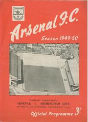 ARSENAL V BIRMINGHAM CITY 1949-50 FOOTBALL PROGRAMME (FOOTBALL COMBINATION) 