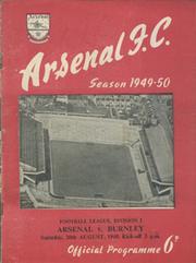 ARSENAL V BURNLEY 1949-50 FOOTBALL PROGRAMME