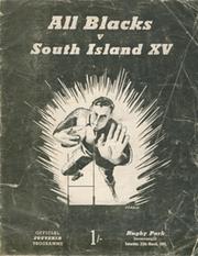 ALL BLACKS V SOUTH ISLAND XV 1961 RUGBY PROGRAMME