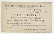 SUNDERLAND HOCKEY CLUB 1894 SELECTION CARD (ASHBROOKE SPORTS CLUB)