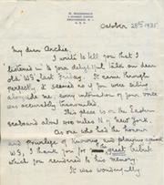 DR ROBERT MACDONALD (LEICESTERSHIRE AND QUEENSLAND) 1935 LETTER TO ARCHIE MACLAREN - DISCUSSING WG GRACE
