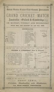 OXFORD AND CAMBRIDGE V AUSTRALIA 1893 (PORTSMOUTH) CRICKET SCORECARD