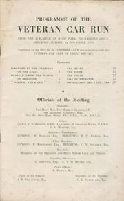 LONDON TO BRIGHTON VETERAN CAR RUN 1953 OFFICIAL PROGRAMME