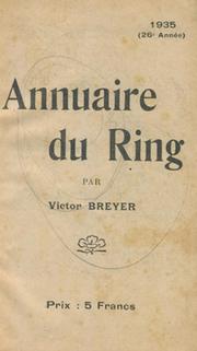 ANNUAIRE DU RING 1935 AND 1938