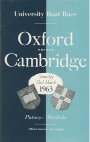 OXFORD V CAMBRIDGE  UNIVERSITY BOAT RACE 1963 ROWING PROGRAMME