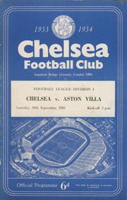 CHELSEA V ASTON VILLA 1953-54 FOOTBALL PROGRAMME