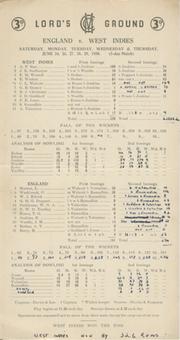 ENGLAND V WEST INDIES 1950 (LORD