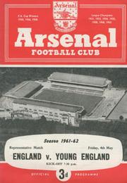 ENGLAND V YOUNG ENGLAND 1961-62 FOOTBALL PROGRAMME