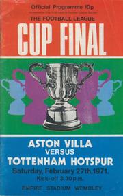 ASTON VILLA V TOTTENHAM HOTSPUR 1971 (LEAGUE CUP FINAL) FOOTBALL PROGRAMME