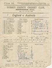 ENGLAND V AUSTRALIA 1888 (OVAL) CRICKET SCORECARD