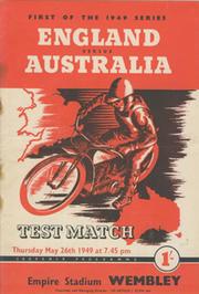 ENGLAND V AUSTRALIA 1949 TEST MATCH (WEMBLEY) SPEEDWAY PROGRAMME