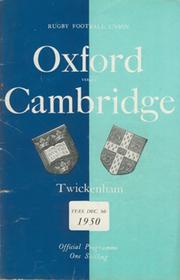 OXFORD V CAMBRIDGE 1950 RUGBY PROGRAMME