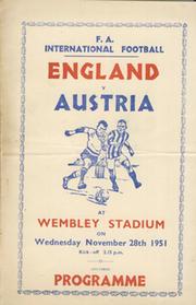 ENGLAND V AUSTRIA 1951 FOOTBALL SOUVENIR PROGRAMME