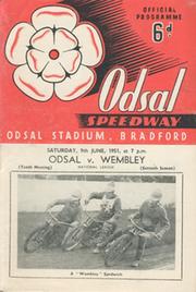 ODSAL V WEMBLEY 1951 SPEEDWAY PROGRAMME