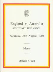 ENGLAND V AUSTRALIA 1980 (CENTENARY TEST) LUNCH MENU