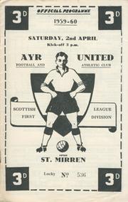 AYR UNITED V ST. MIRREN 1959-60 FOOTBALL PROGRAMME