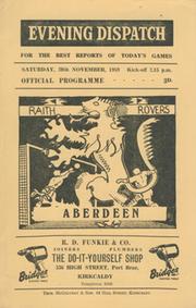 RAITH ROVERS V ABERDEEN 1959-60 FOOTBALL PROGRAMME