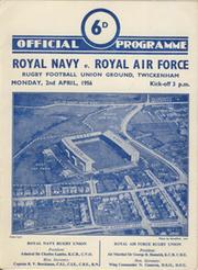 ROYAL NAVY V ROYAL AIR FORCE 1956 RUGBY PROGRAMME