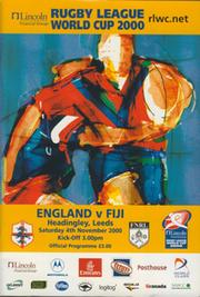 ENGLAND V FIJI 2000 RUGBY LEAGUE WORLD CUP PROGRAMME
